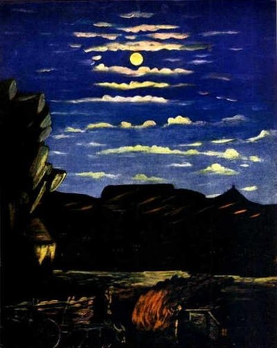 Mountain at Night by Niko Pirosmani